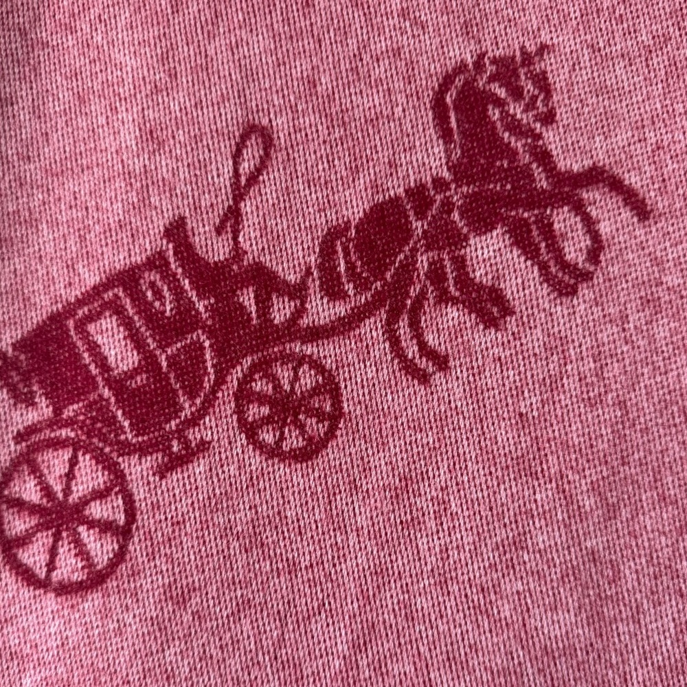 Coach Red Signature Horse & Carriage Reversible Oversized Wool Cashmere Scarf - Picture 2 of 5